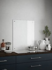 Glass Splashback Clear Kitchen Cooker Chrome Hob Oven Back Panel