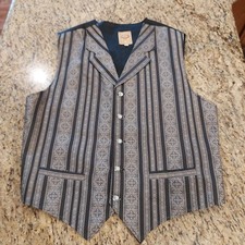 Vintage WAH MAKER Vest Frontier Clothing Western Cowboy Made In USA Size 2XL