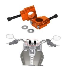 1 1/8" 28mm 10mm CNC Motorcycle Handlebar Risers With Clamps 10mm/0.39" orange