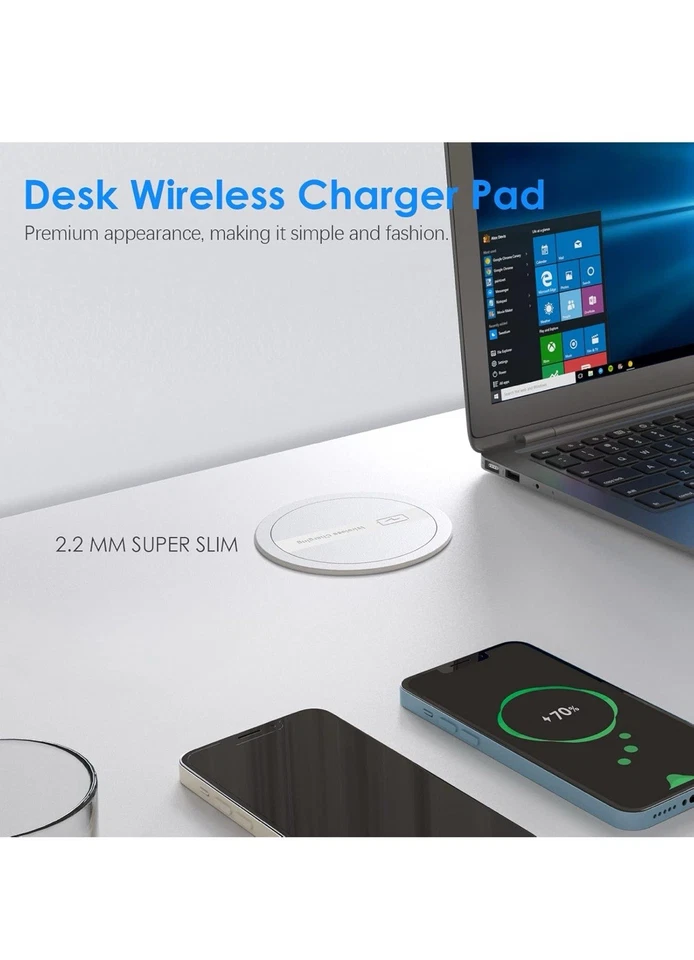 ANNQUAN 3.15" Enchufe Encimera Pop Up con Cargador Inalámbrico 15W, Max 20W Foto 3 de 4