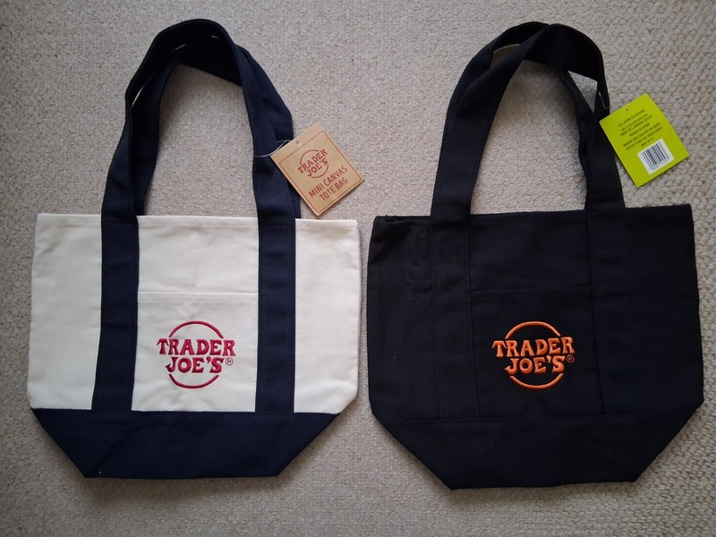 New with Tag Lot 2 Trader Joe's Unisex Canvas Shopping Grocery Carryall Tote Bag
