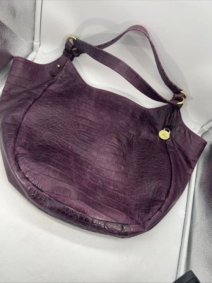 BRAHMIN Vintage Satchel/Tote/ Handbag in Amethyst Purple Magnetic Closure