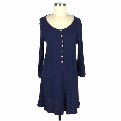 BLU PEPPER Navy Long Sleeve Baby Doll Dress S NWT