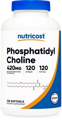 Nutricost Phosphatidyl Choline (420mg) 120 Softgels - GMO-Free, Gluten-Free