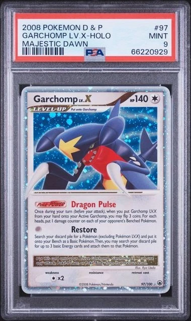 PSA 9 MINT Garchomp Lv. X 97/99 HOLO RARE Majestic Dawn Pokemon Card POP 79
