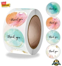 500Pcs Thank You Stickers Pink Gold Labels for Small Business Wedding Gift