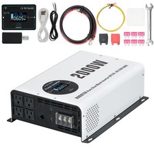 2000W Pure Sine Wave Power Inverter DC 12V to AC 120V Converter with LCD Disp...