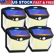4 PACK Solar Power LED Light PIR Motion Sensor Outdoor Security Lamp Wall Garden