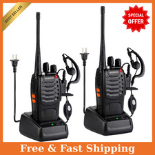 Long Range Walkie Talkie 2 Set Two Way Radio Charge Headset 888S, 16 Channel