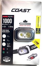 COAST RL27R Rechargeable Headlamp   1000 Lumens, Tri-Color LED, Rear Safety Ligh