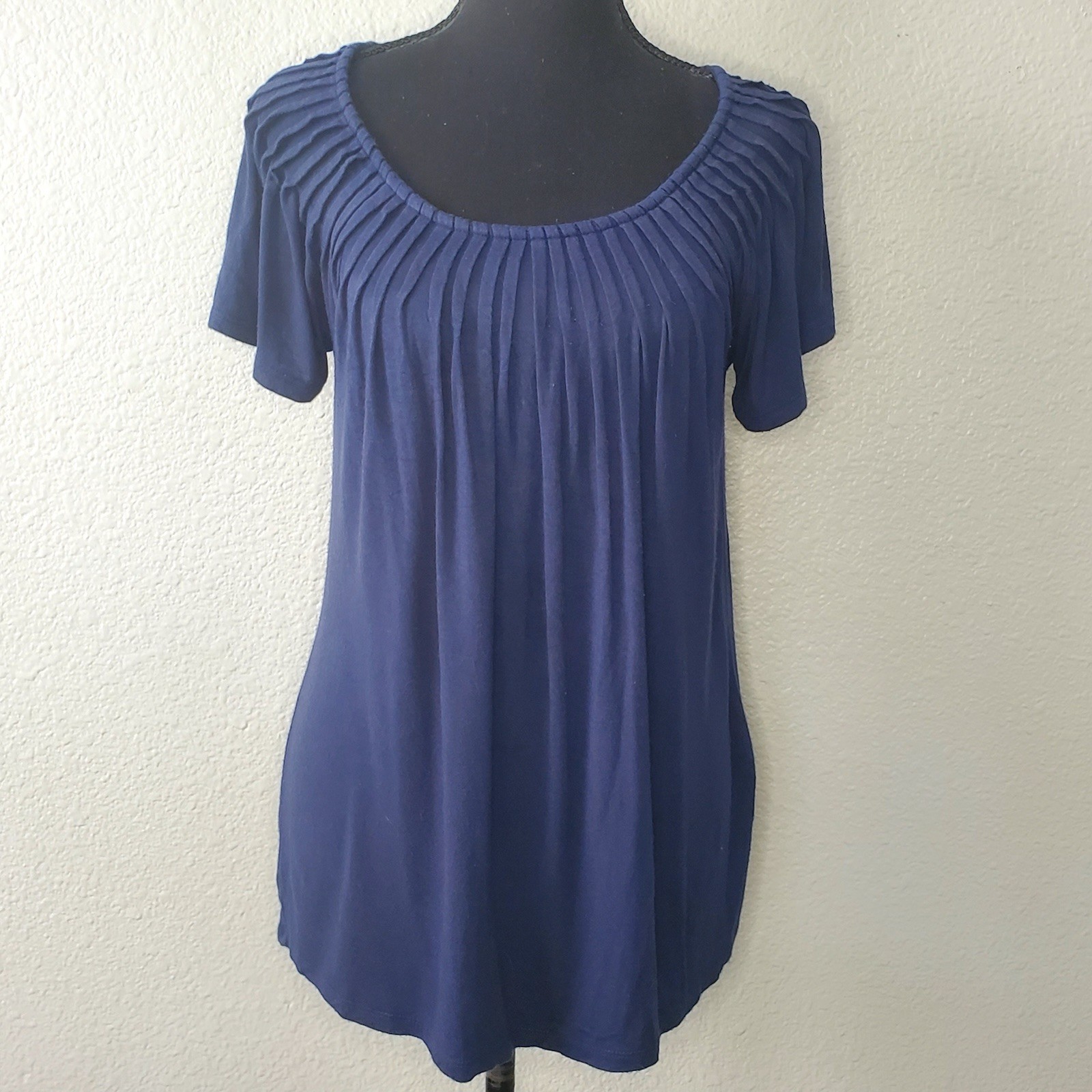 Style And Co Navy Women’s Short Sleeve Top Size- Small