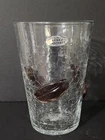 Beautiful Blenko #366 Clear Glass Mulberry Leaf Beaker Vase Crackle Glass W/ Tag