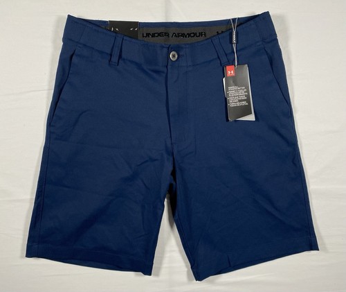 Under Armour Men's Golf Shorts Dark Blue Flat Front Sz 34 x 10" Inseam New NWT