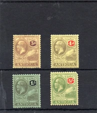 Antigua 1921 MCCA vals to 5s mint. CV £19.75.