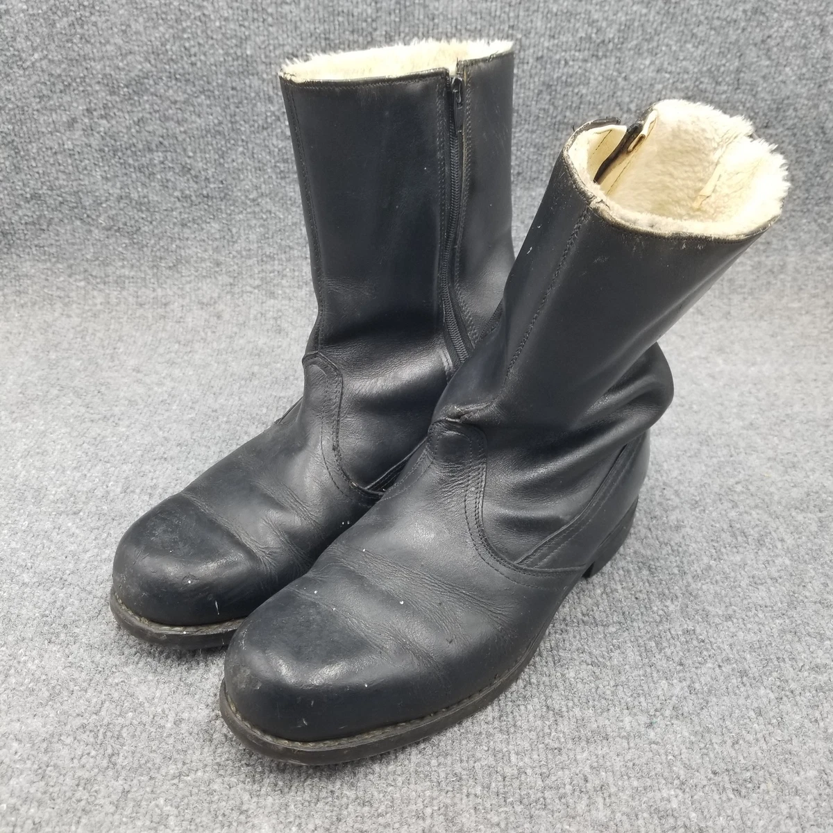 Biltrite Men\'s Leather Moto Boots Black Size 11.5 Wide Vintage 80s Combat Mens Work Steel Toe Punk Grunge Goth  main image 2
