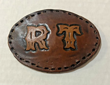 R.T. Embossed Leather tooled Large Oval Buckle 1800-Cover for Tandy Leather Oval