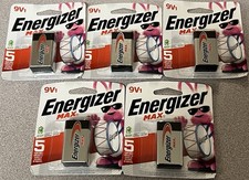 ENERGIZER MAX 9V Alkaline Battery 5-Year Shelf Life EXP 12-2029 Lot of 5 New