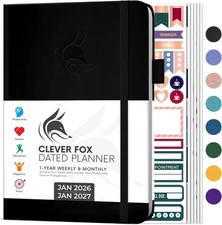 Clever Fox Dated Planner 2026-2027 – Weekly Life Planner Notebook for Time Man