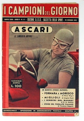 Alberto Ascari Monograph Gazzetta dello Sport - I Campioni del Giorno - 1952