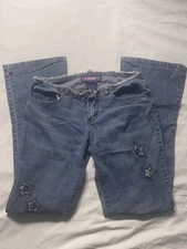 Vintage Y2K Bubblegum Womens Boho Jeans With Stars Fairy Whimsical Size 1/2 