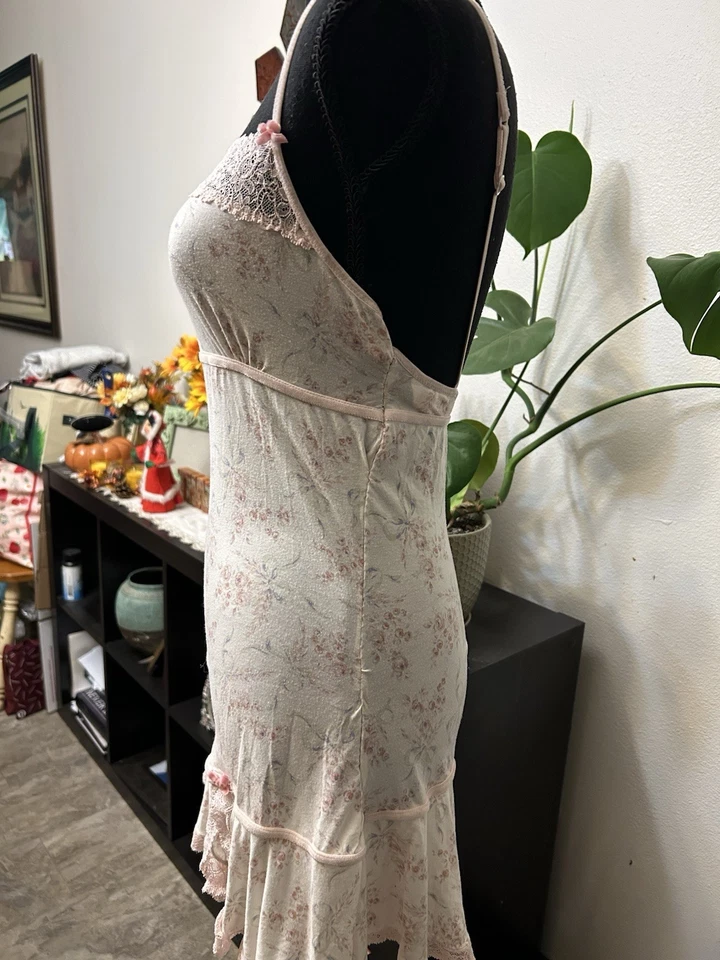 Vestido sin Mangas De Colección Victoria’s Secret Angels (2005) Y2K Rosa Pálido Floral Algodón Talla Pequeña Foto 4 de 4