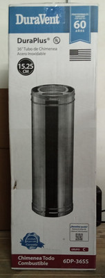 DuraVent DuraPlus Triple Wall Chimney Stove Pipe 6''x36'' #6DP-36SS (Mez)