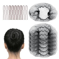 Invisible Hair Net Set: Hair Nets for Buns Ballet Kitchen Foodservice All-day...