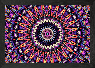 Colorful Mandala Pattern Framed Wall Art Poster Canvas Print Picture
