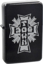 DOGTOWN CROSS TSHIRT BRUSHED METAL LIGHTER BLK/WHT