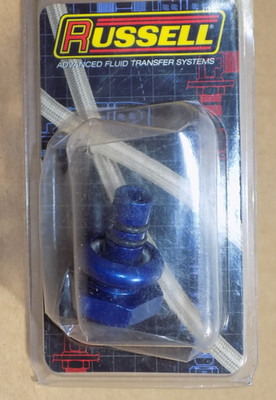 RUS-640870 Ford EFI -6 AN Male Return Side Fuel Rail Fitting Blue Russell
