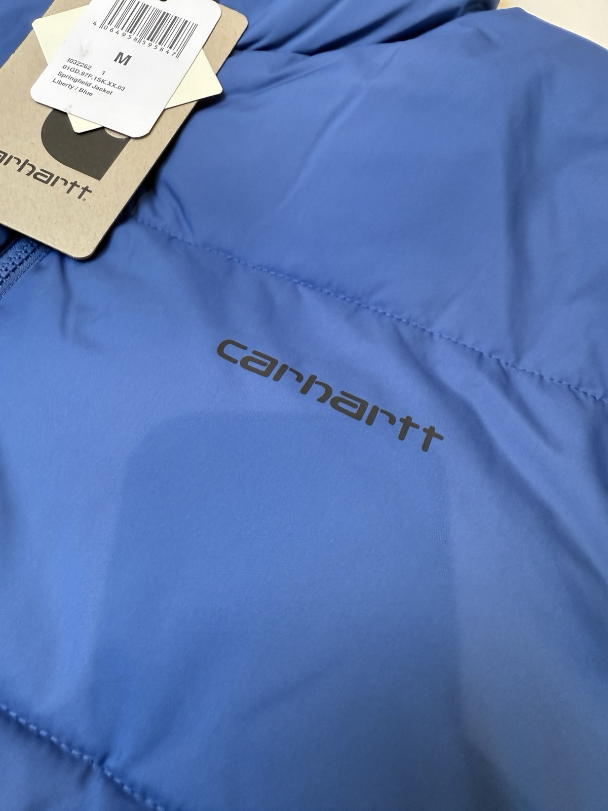 Carhartt WIP Springfield Full Zip Puffer Jacket, Liberty Blue, Size M RRP £270 image 6