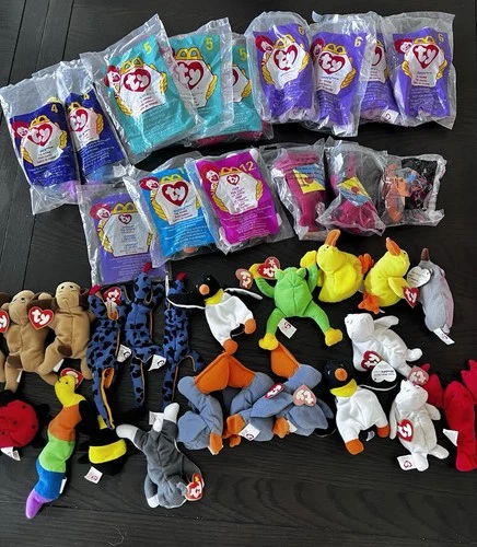 Vintage 1993 McDonalds Lot of 34 Various TY Teenie Beanie Babies 12 New/Bag