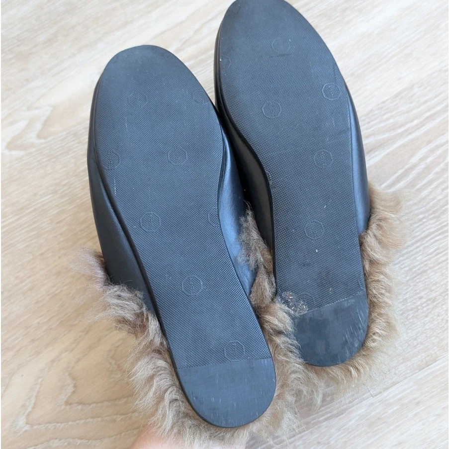 Mocasines planos Gucci de piel de cuero negro bordados Princetown Foto 4 de 4