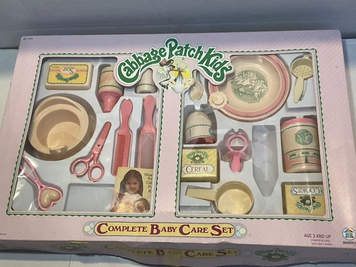 Vintage 1983 Cabbage Patch Kids Complete Baby Care Set, w/ box