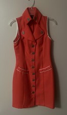 Mark Farrel Orange Sleeveless Button Up Dress Size 9/10