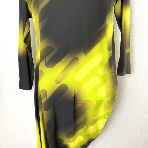 H&M Studio A/W 2022 Womens Draped Party Midi Dress XL Side Slit Yellow Black - Picture 11 of 14