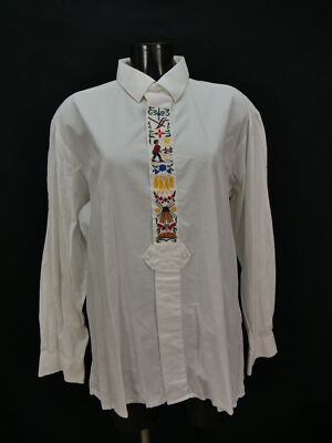 Size L costume shirt Aumühle white farmer embroidery costume shirt