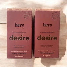 New Hers Desire Libido Supplement Boost Sensation Arousal 60 Capsules  Pack 2