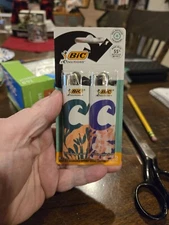 BIC Ecolutions 2 Pk Pocket Lighter, Ecofriendly Candle Lighters, NIB