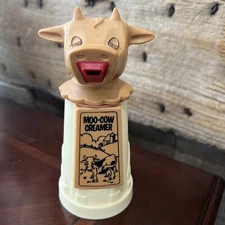 Creamer Moo-Cow Pitcher Vintage Plastic, Whirley Industries Warren, PA USA 1970s