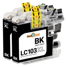 2pk LC-103BK Blk Ink for Brother MFC-J4710DW MFC-J6520DW MFC-J6720DW MFC-J6920DW