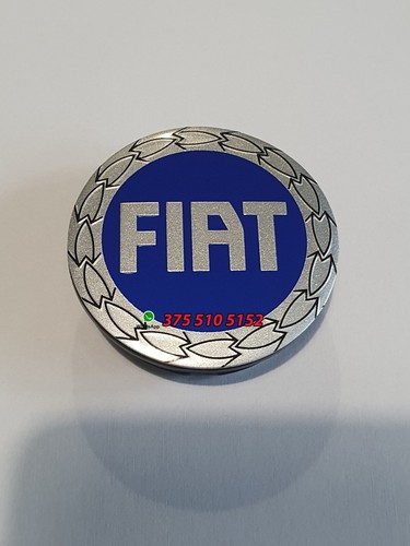 4 Tappi Coprimozzo FIAT con Logo Blu Cerchi in Lega 50mm Borchie Panda Punto - Imagen 3 de 4