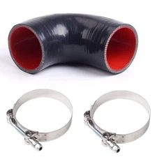 2.5" 63mm 90 Degree BKRD Silicone Hose Pipe Intercooler Radiator Coupler&T-Clamp