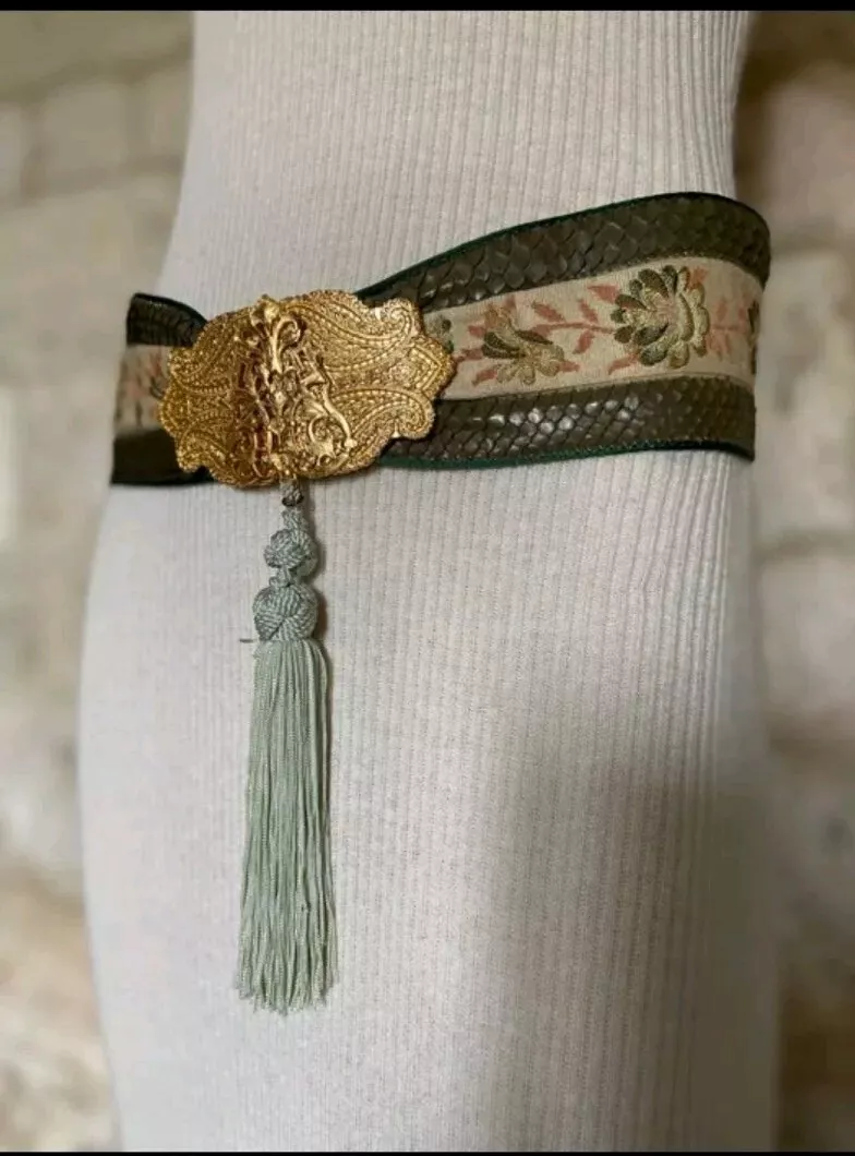 Ancienne Ceinture Vintage Christian Dior Peau De Serpent Cuir