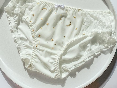 Womens Knickers Lace Bow Cotton Crotch Briefs Underwear Nudie Star Moon Panties - Picture 8 of 20