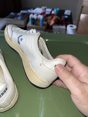 Vintage NOS 1984 Converse Jimmy Connors White Leather Tennis Shoes 
