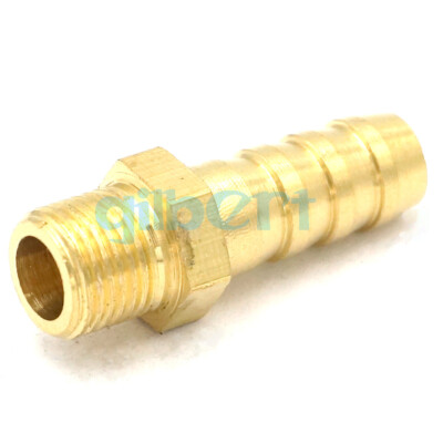 2pcs Fit Hose I.D 8mm Barbed x 1/8'' BSPP Male Hex Brass Pipe Fitting