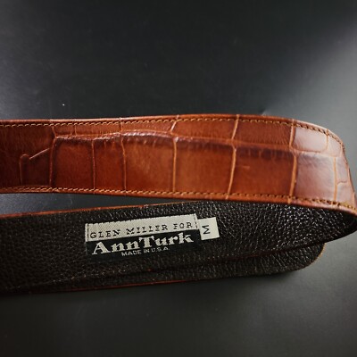 GLEN MILLER FOR ANN TURK BELT Glen Miller For Ann Turk 80s Alligator Buckle On Embossed  main image 4