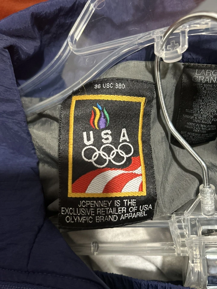 De colección JCPENNEY Exclusivo EE. UU. Juegos Olímpicos Chándal Cortavientos y Pantalones L Azul Foto 2 de 4