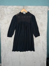 Forever 21 Shirt Dress Womens Size Medium Black Peasant Made in USA